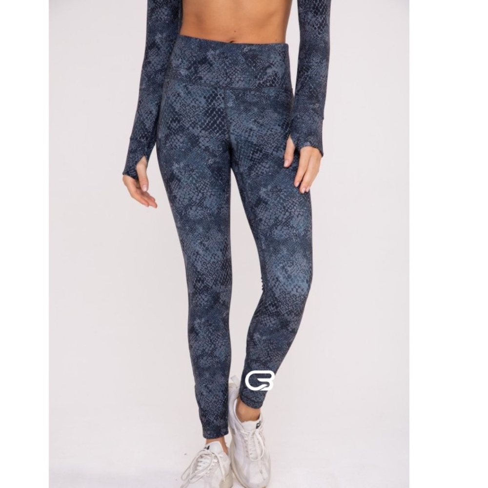 MonoB Dusty Navy Snake High Waitsted  CycleBar Legging